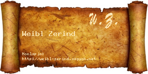 Weibl Zerind névjegykártya